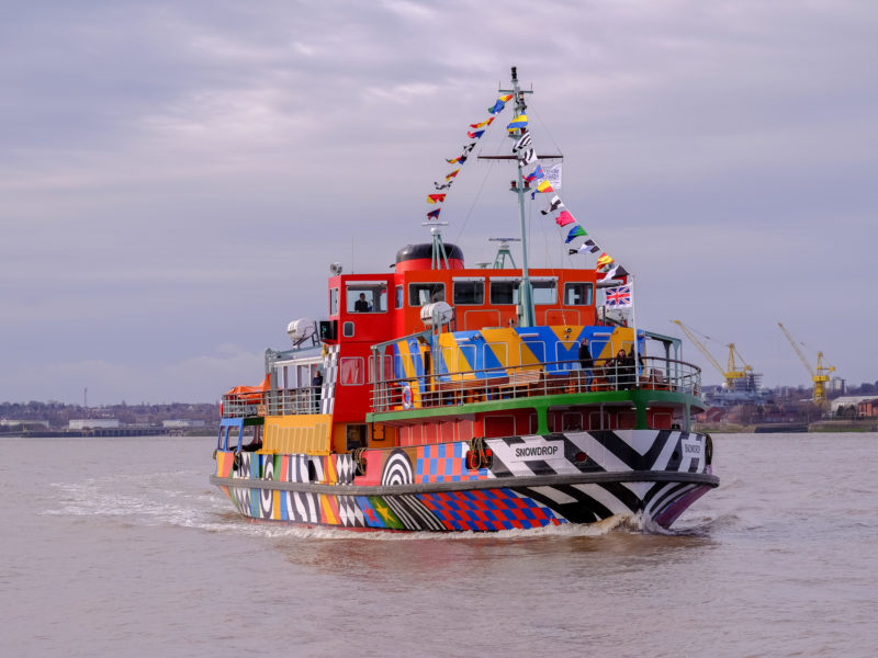 The Mersey ferry with dazzle design