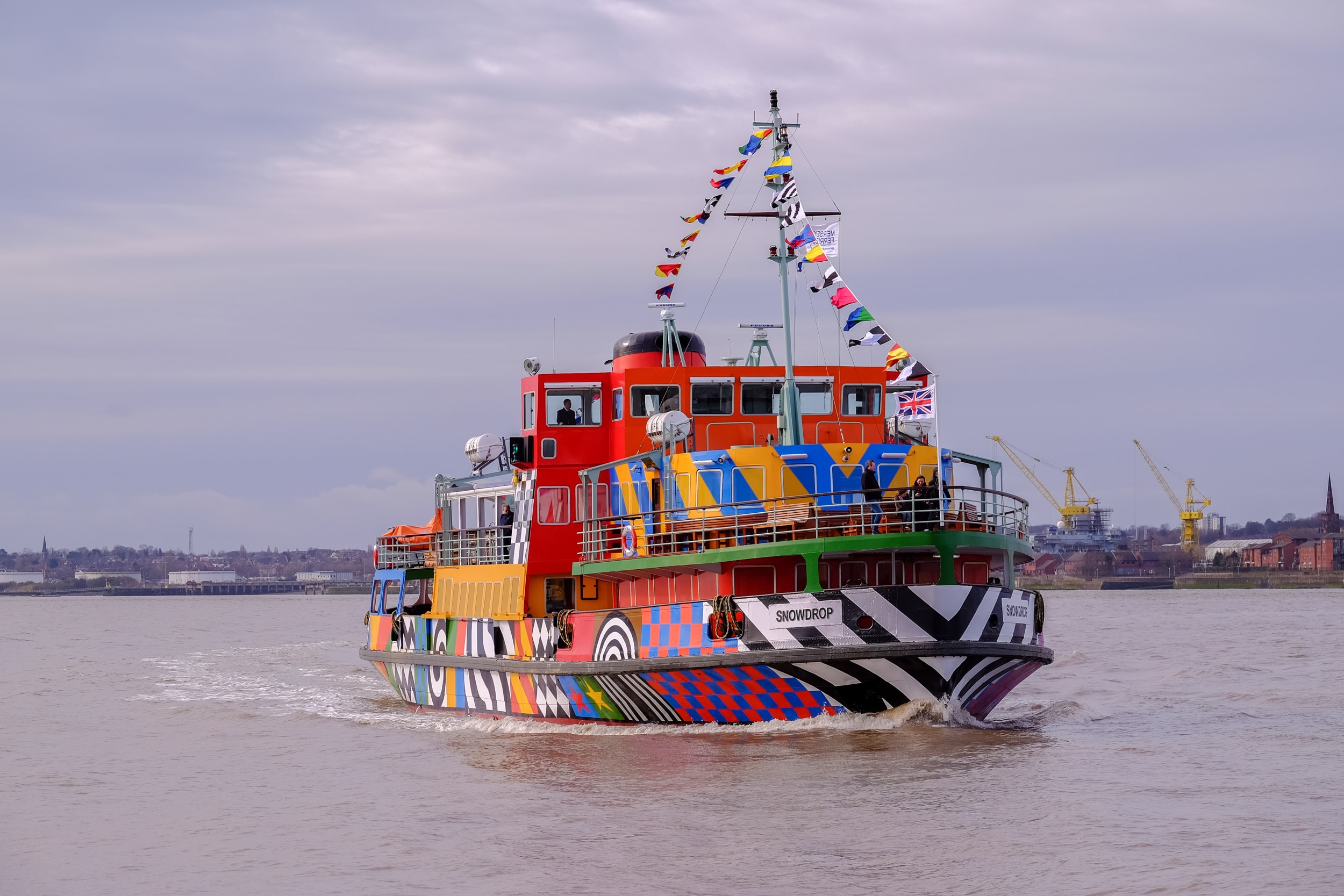 The Mersey ferry with dazzle design