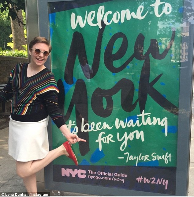 Lena Dunham in Red Patent Ops&Ops