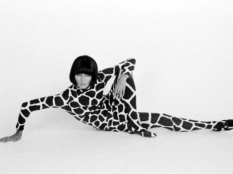 Animal print, Giraffe ensemble, in Rudi Gernreich film, Basic Black