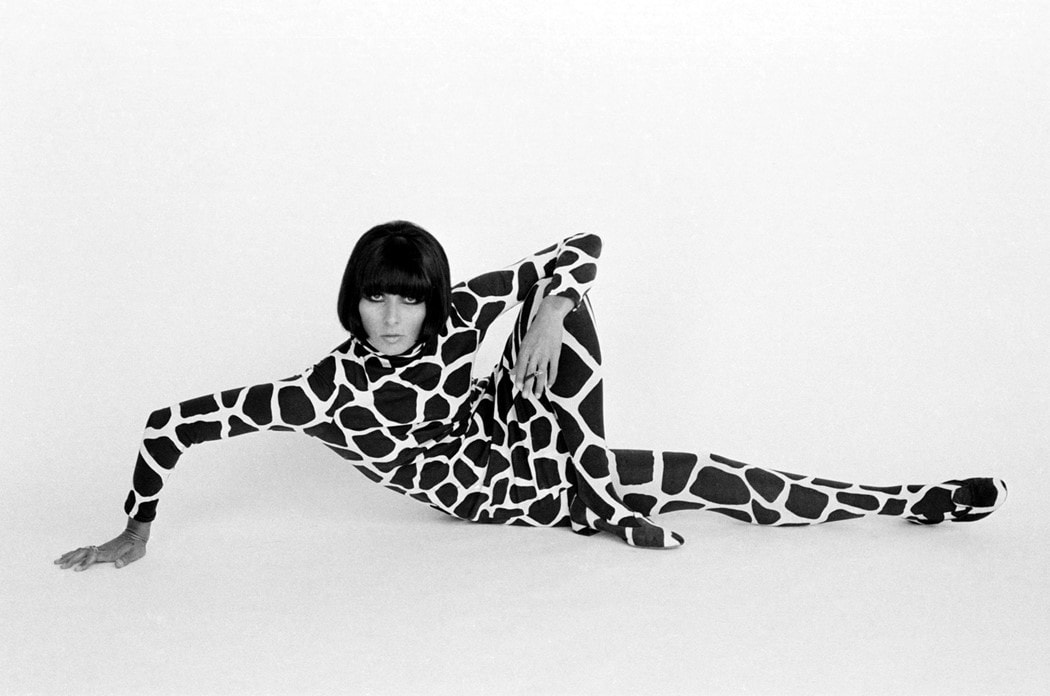 Animal print, Giraffe ensemble, in Rudi Gernreich film, Basic Black