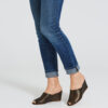 Ops&Ops No15 Black Granite wedges worn with mid-blue denim jeans with turn-ups