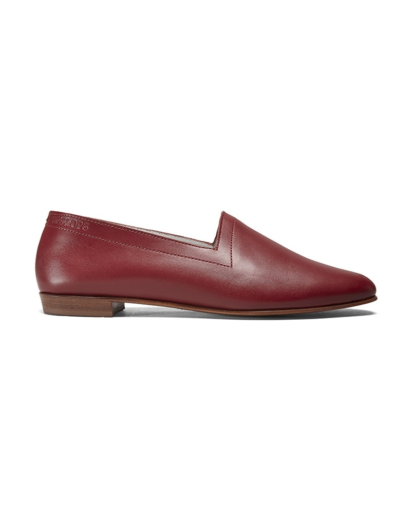 Ops&Ops No10 Claret leather flats side view