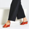 Ops&Ops No15 Flame wedges with navy wide-leg trousers