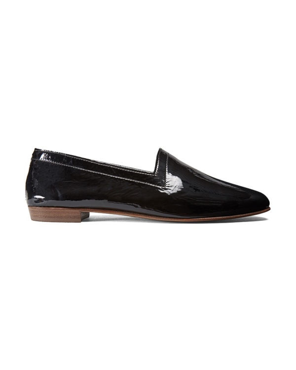 Ops&Ops No10 Bardot Black patent leather flats side view