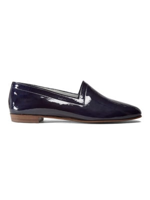 Ops&Ops No10 Midnight Blue patent leather flats side view