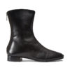 Ops&Ops No12 Classic Black leather boots with silver zipper side view