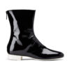 Ops&Ops No12 Liquorice leather boots with silver back zipper side view