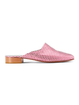 Ops&Ops No13 Pink Pois leather slides side view