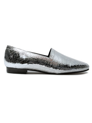 Ops&Ops No14 Silver Foil leather lined flats side view