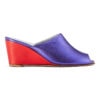 Ops&Ops No15 Metallic Purple and red leather mules side vie