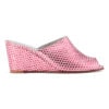 Ops&Ops No15 Pink Pois leather wedge mules side view