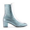 Ops&Ops No16 Silver Duo leather mid-heel boots side view