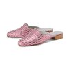 Ops&Ops No13 Pink Pois metallic leather slides with natural sole and heelpair
