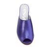 Ops&Ops No15 Metallic Purple with Metallic Red leather wedge mules front view