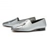 Ops&Ops No14 Silver Foil leather lined flats pair