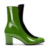 Ops&Ops No16 Avocado patent leather boots side view