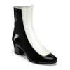 Ops&Ops No16 Oreo patent leather boots angled view