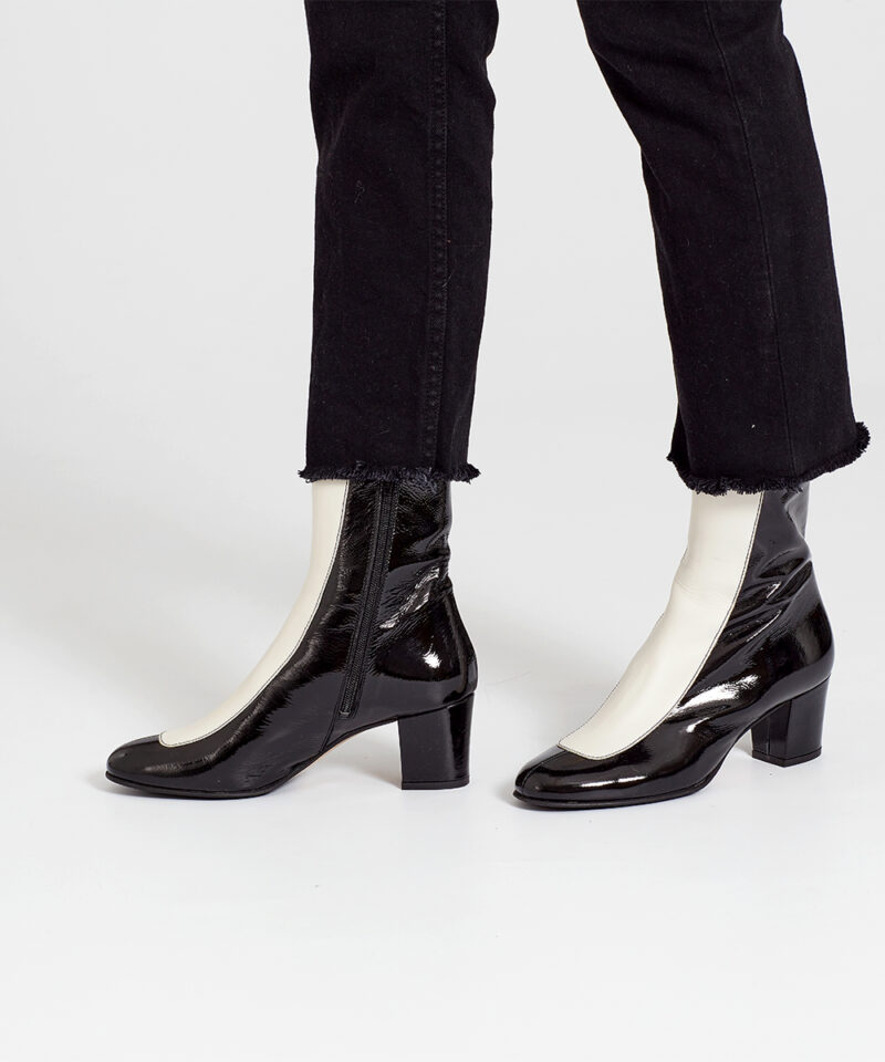 No.16 Oreo Patent Leather Boots - Ops & Ops
