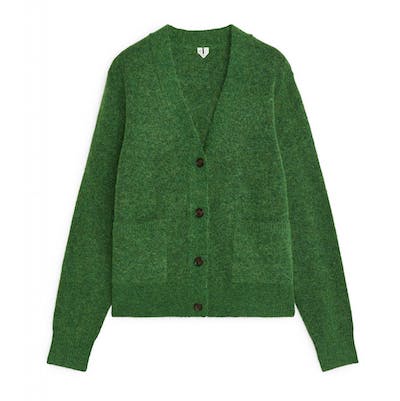 Winter green Alpaca and merino cardigan by Arket