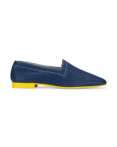 Ops&Ops No10 Action blue leather flats side