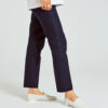 Ops&Ops No10 Action White flats worn here with navy cropped pants and white patterned top