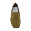 Ops&Ops No17 Olive nubuck flats, front view