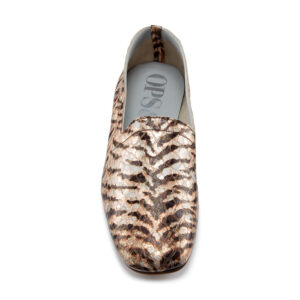 Ops&Ops No17 Tiger Rose leather flats, front