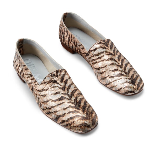 Ops&Ops No17 Tiger Rose leather flats, pair