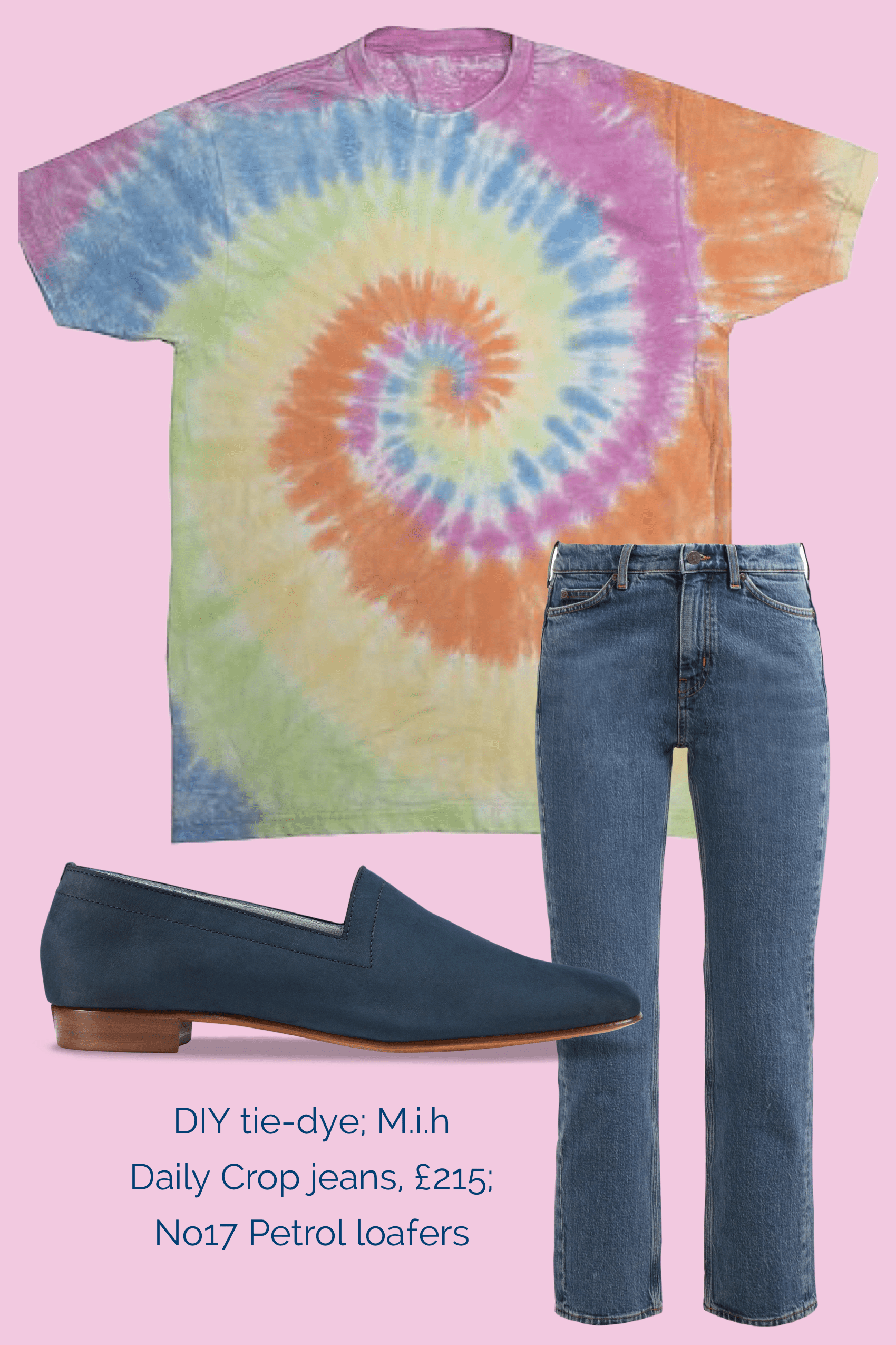 No17 Petrol loafers teamed with Mih jeans and DIY tie-dye tee