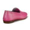 Ops&Ops No 10 Guava leather flats with green topstitch, back view