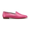 Ops&Ops No 10 Guava leather flats with green topstitch, side view