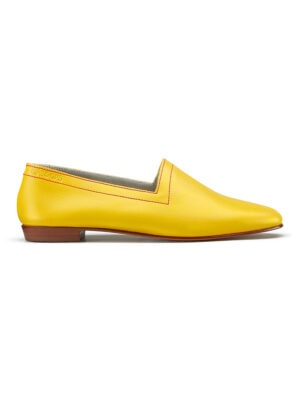 Colman's Mustard loafers with red topstitch. Flavour of the month for June, side