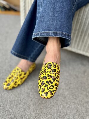 Ops&Ops No10 Leopard patent flats, worn with jeans
