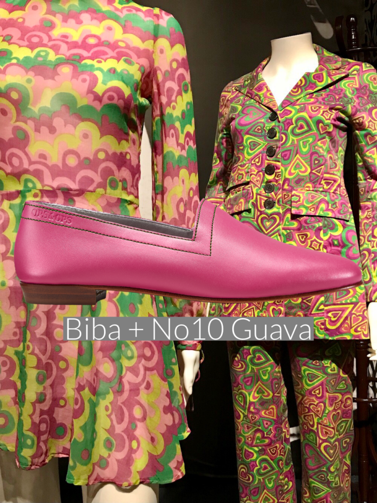 Ops&Ops No10 Guava flats with Biba outfits from Golden Age of Boutiques