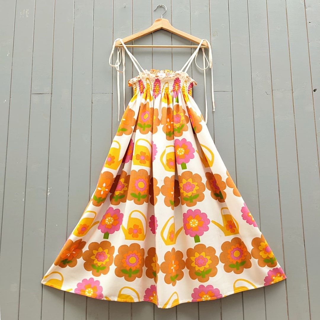 A-line, floral sundress by designer Carmen Christine