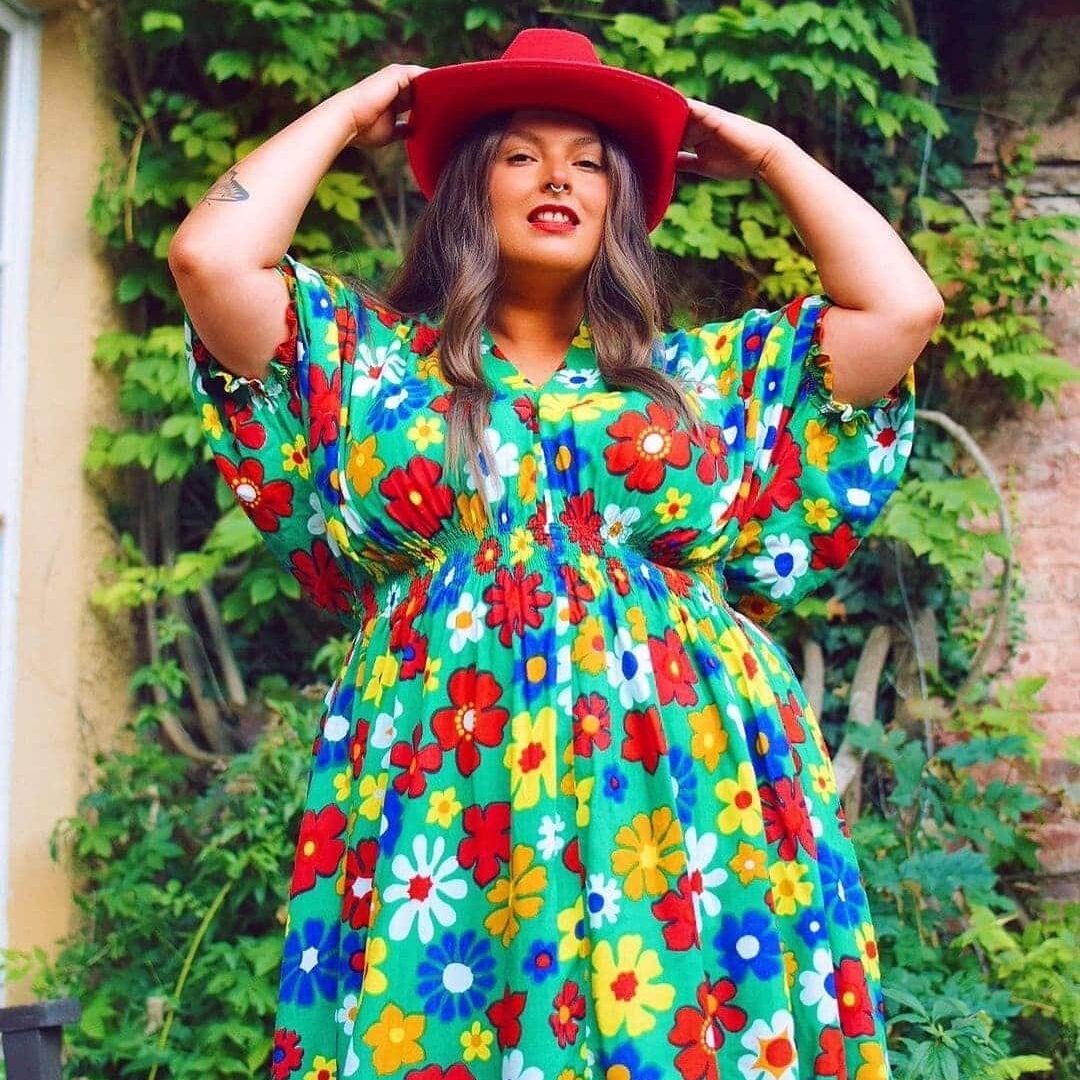 Floral dress by Carmen Christine worn by @fatgirlfashioninspo