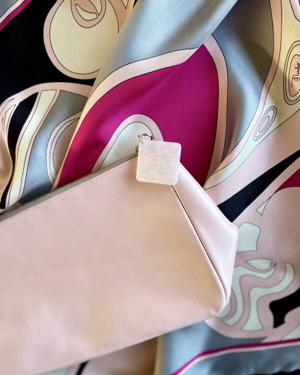 Ops&Ops No101 Pink Frost clutch and Pucci scarf