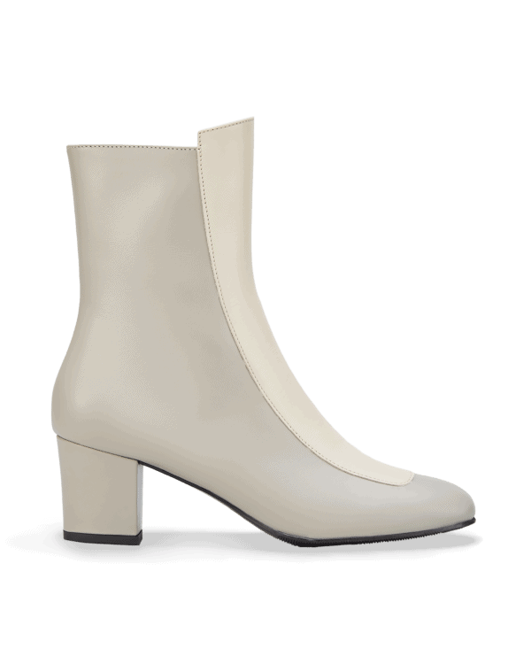 Ops&Ops No16 Modern Grey boot in grey with off-white smooth leather, side image