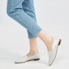 Ops&Ops No10 Lurex White flats and cropped stonewashed jeans