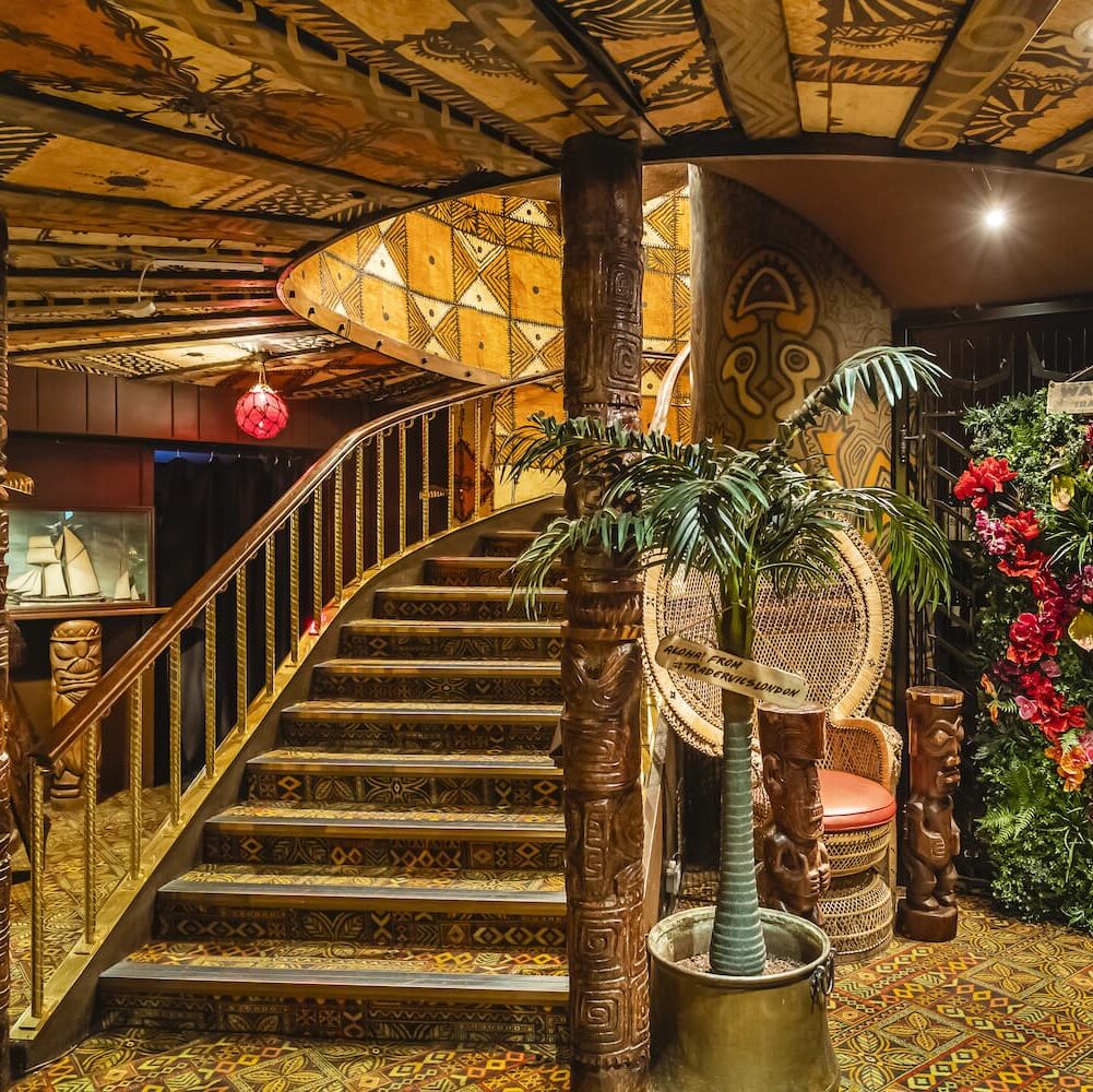 Trader Vic's tiki bar staircase