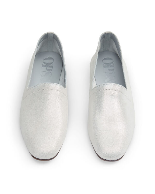 Ops&Ops No10 Lurex White leather loafers, pair