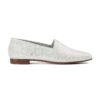 Ops&Ops No10 Lurex White leather loafers, side view