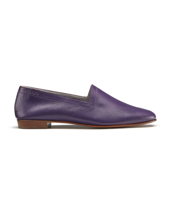 Ops&Ops No10 Royal Purple leather flats, side view