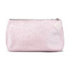 Ops&Ops No101 Pink Frost pearlised leather clutch with Tatty Devine made white on pink zip pull