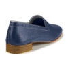Ops&Ops No11 Nautical Navy leather with ivory contrast stitch block-heel loafers, back view