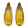 Ops&Ops No11 Yellow Gold metallic leather block-heel loafers, pair