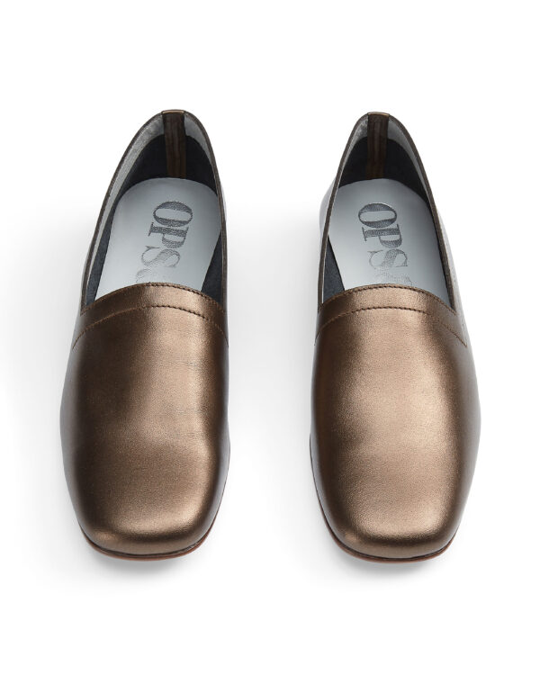 Ops&Ops No17 Bronze metallic leather loafers, pair