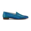 Ops&Ops No17 Woodland Green metallic leather loafers, side view