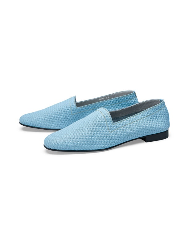 Ops&Ops No10 Action Light Blue perforated leather flats, pair